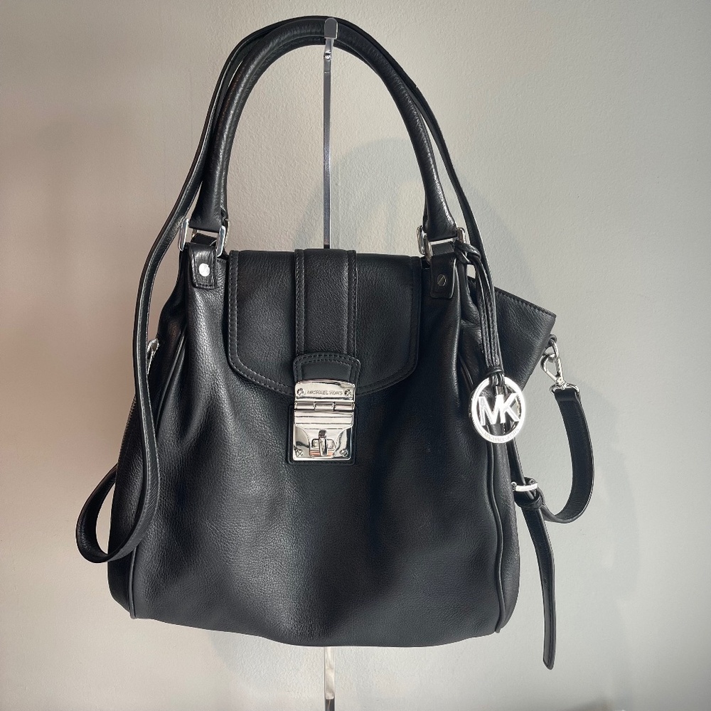 MICHAEL Michael Kors Black Leather 2-Way Handbag - Preowned